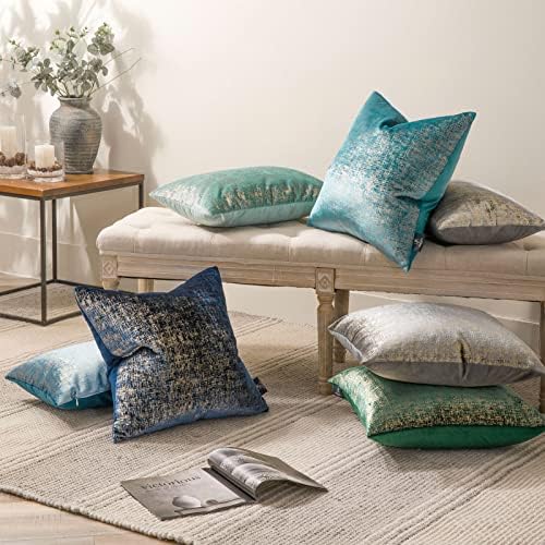 Phantoscope Pack of 2 Sparkling Velvet Decorative Solid Throw Decorative Pillow - Image 5