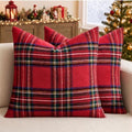 EMEMA Christmas Plaid Pillow Covers 20x20 Set of 2, Tartan Throw Pillow Covers by EMEMA