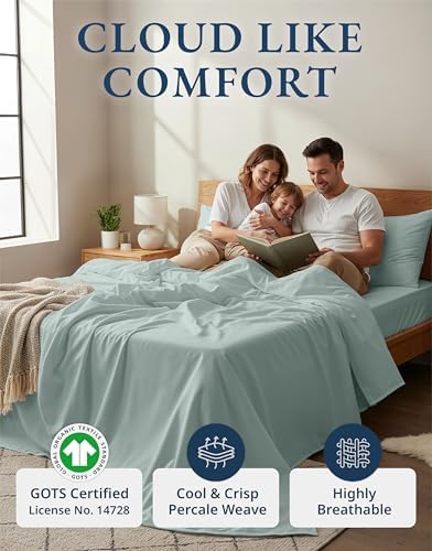 LANE LINEN California King Sheet Set 100% Organic Cotton Soft - Image 2