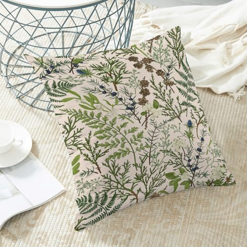 AEIOAE Spring Pillow Covers 22x22 Inch Set of 2, Vintage Sage Green Wild Flower - Image 4