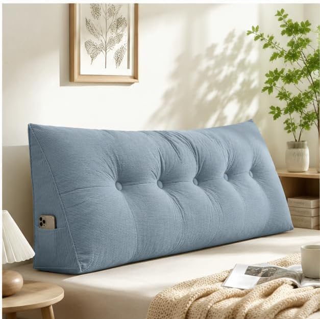 Dorm Headboard Pillow Twin XL Dorm Bed Wedge Cushion, No Nail College Dorm Room by Unknown