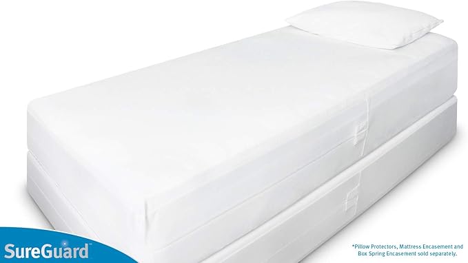 Twin (17-20 in. Deep) SureGuard Mattress Encasement - 100% Waterproof, Bed Bug Proof, Hypoallergenic - Premium Zippered Six-Sided Cover