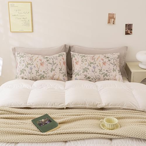 ECOCOTT 2 Pack Floral Pillowcases Standard Size, 100% Washed Cotton Pillow Cases - Image 6