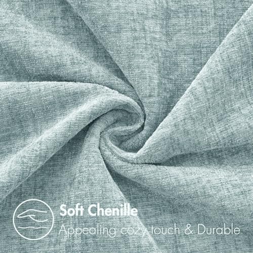 MIULEE Soft Chenille Throw Pillow Covers Light Blue 18x18 Inch Pack of 2 - Image 2