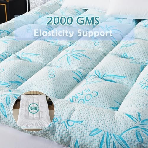 WhatsBedding 5 Inch King Mattress Topper Breathable Bamboo Viscose Air Layer - Image 2