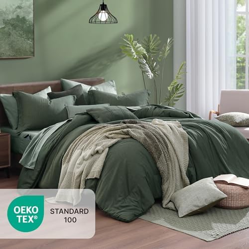 Monbix Oversized King Comforter Set Deep Forest 7 Pieces Bed in a Bag - Image 5