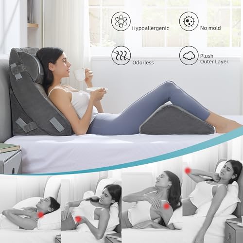 Kingfun 4pcs Orthopedic Bed Wedge Pillow Set - Image 4