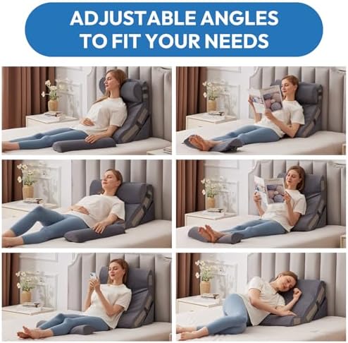Ahpmeoa 4PCS Wedge Pillow Set for After Surgery, Back Pillow for Bed Sitting up - Image 3