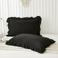 Merryword Black Pillow Shams Standard Pillowcases 20x26inch Black Ruffle Cute by Merryword