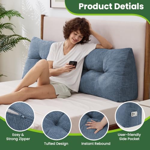 Headboard Pillow Twin, Triangle Bed Wedge Pillow - Image 5