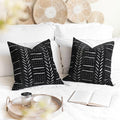 BlissBlush Black Decorative Throw Pillow Covers 18X18, Boho Farmhouse Cushion by BlissBlush