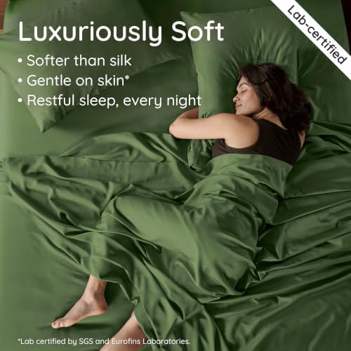 Bambaw 100% Viscose Derived from Bamboo Fitted Sheet Queen Size, Cooling Fitted - Image 5