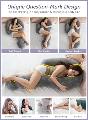 Meiz Question Mark Body Pillow for Adults & Couples, Full Body Support for Side - Image 2