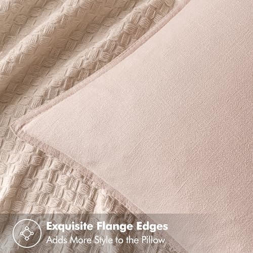 MIULEE Decorative Linen Pillow Covers 18x18 Inch Light Pink - Image 2
