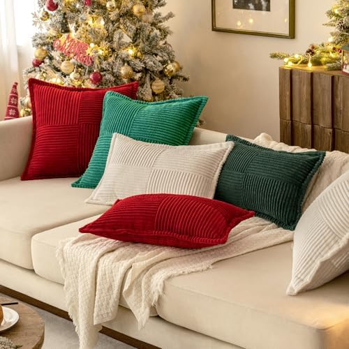 MIULEE Decorative Euro Sham Throw Pillow Covers 24x24 Inch Dark Green - Image 6