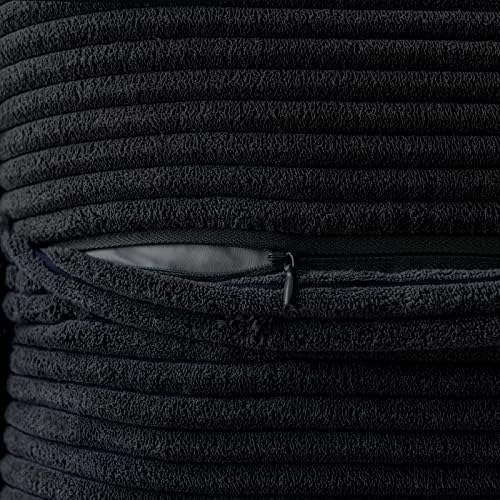 MIULEE Decorative Lumbar Throw Pillow Covers 12x20 Inch Black 2 Pack - Image 3
