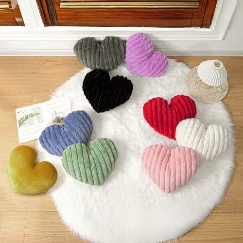 16 Inch Heart Pillow Cute Soft Decorative Throw Pillows, Heart Shaped Fluffy - Image 4