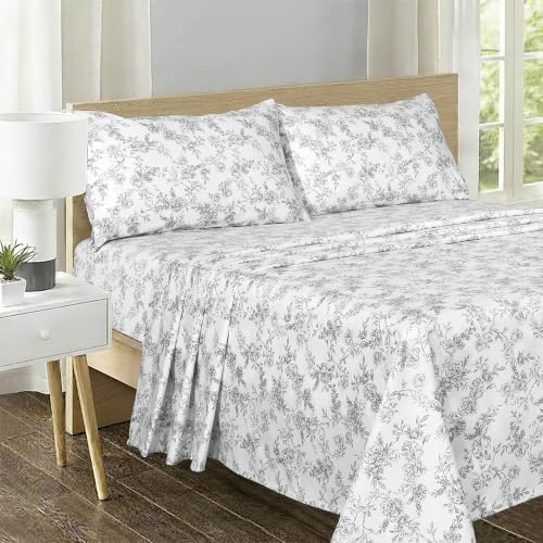 Feather & Stitch 100% Cotton Sateen 500 TC Queen Size Bed Sheet Set - Image 2