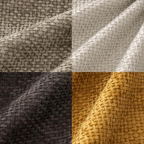 MIULEE Decorative Chenille Fall Pillow Covers Gold Brown 16x16 Pack of 4 - Image 2