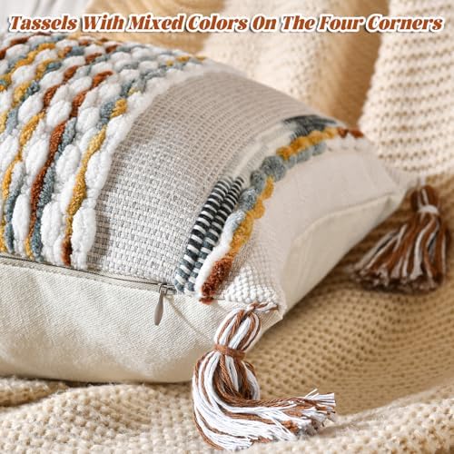 AmHoo Chenille Striped Textured Boho Throw Pillow Covers Aesthetic - Image 3