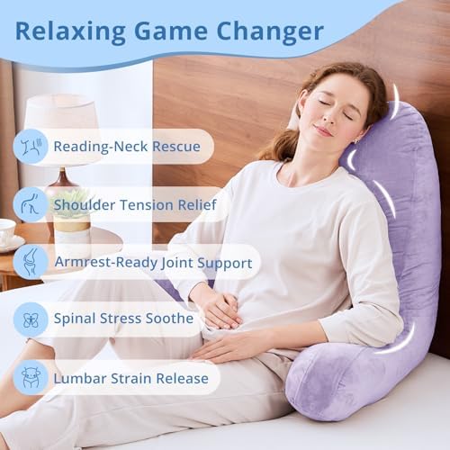 Sasttie Reading Pillow for Bed, Back Pillow for Sitting Up - Image 6