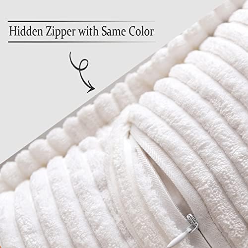 MIULEE Decorative Lumbar Throw Pillow Covers 12x20 Inch White 2 Pack - Image 3