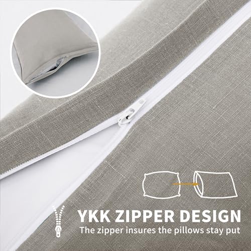 CHUFFED 100% French Linen Pillow Cases Queen Size Set of 2, Stone Washed Flax - Image 3