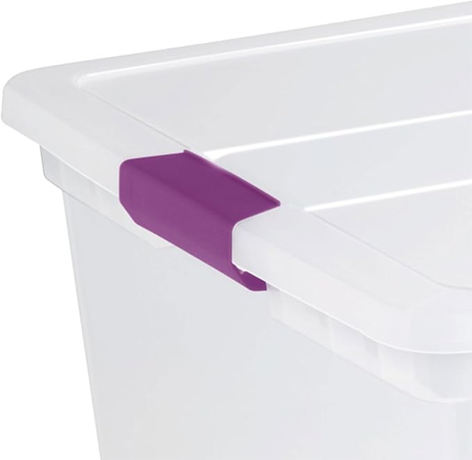 Sterilite 4-Pack 110 Quart ClearView Latch Box, Stackable Organizer Bins with Latching Lids - Clear Plastic Organization Containers for Closet, Bedroom, Shelving Units and Everyday Home Storage