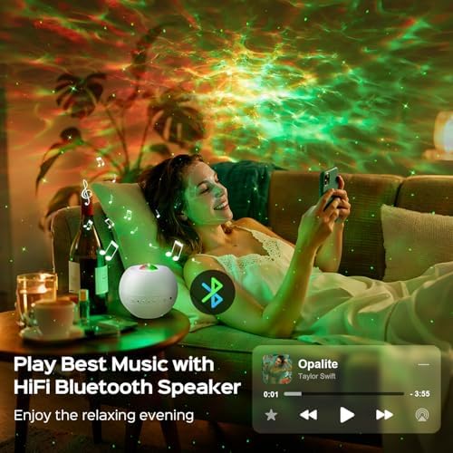 One Fire Galaxy Projector,15 Colors,Gifts for Girls&Women&Boys,White Noise - Image 4