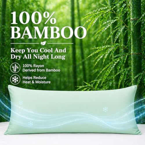 evoLive 100% Rayon Derived from Bamboo Cooling Breathable Body Pillow - Image 2