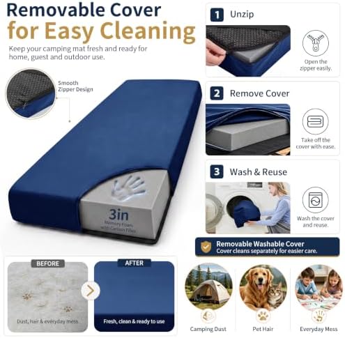 CYMULA Memory Foam Camping Mattress Pad, Sleeping Pad - Image 7