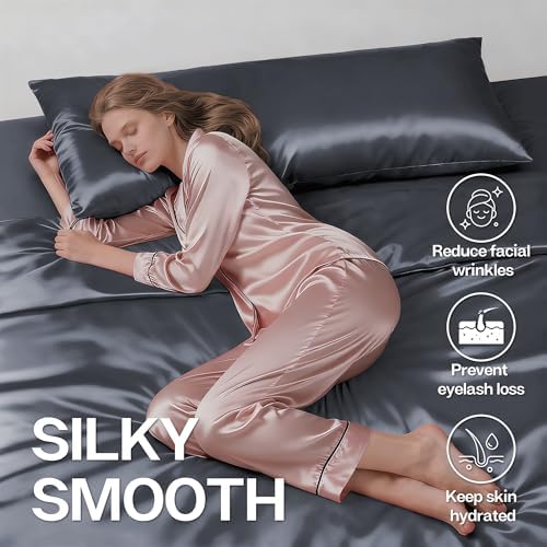 MR&HM Satin Body Pillow case, Space Grey - Image 4