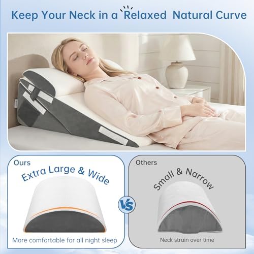 Vekkia 2PCS Wedge Pillow Set for Sleeping After Surgery, Fit for Acid Reflux - Image 6