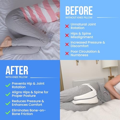 Memory Foam Knee Pillow for Side Sleepers Hip Pain - Image 6