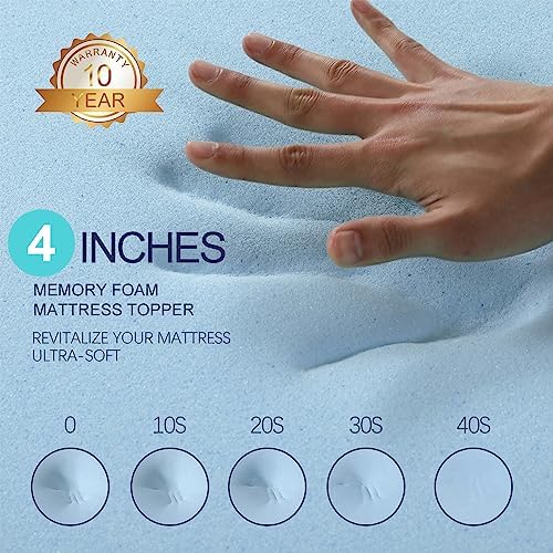 VALUXE 4 Inch Gel Memory Foam Mattress Topper Twin Size - Image 4