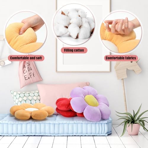 Reginary 4 Pcs Flower Floor Pillow Cushion Kids, Attractive - Image 3