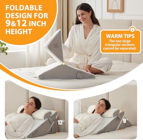 Ruqmuis Wedge Pillow Set for After Surgery, Incline Pillow Wedge for Headboard - Image 2