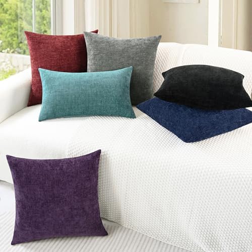 CaliTime Decorative Couch Throw Pillow Covers 20 X 20 Inches Navy Blue - Image 4