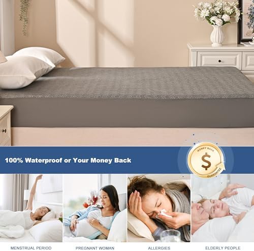 GRT Twin XL Mattress Cover Waterproof, Bamboo Charcoal Fiber Mattress Pad - Image 6
