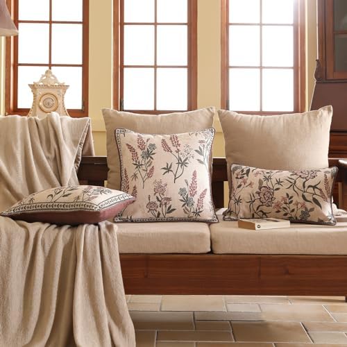 ISAENNE Designer Vintage Linen Throw Pillow Cover - Image 5