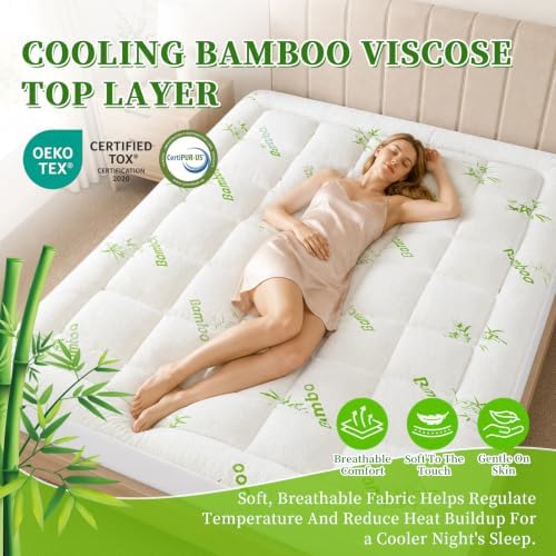 Cooling Waterproof Viscose from Bamboo Mattress Topper King Size - Image 2