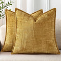 decorUhome Chenille Fall Throw Pillow Covers 20x20 Set of 2, Mustard Yellow by decorUhome