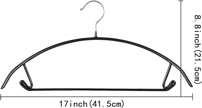 Gold Hangers 50 Pack - Heavyduty Non Slip Slimline Suit Jacket T Shirt Hangers - Space Saving (Black)