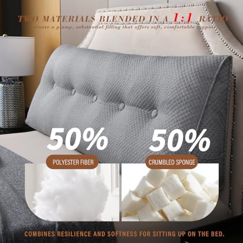 Headboard WedgePillow for Bed, Dorm ReadingPillow Support for Sitting Up - Image 4
