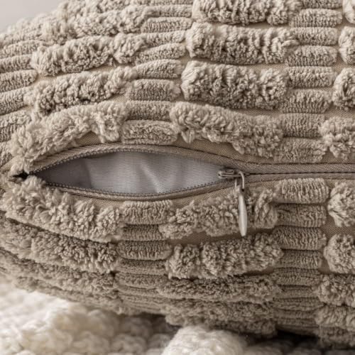 MIULEE Lumbar Corduroy Decorative Throw Pillow Covers 24x12 Light Brown - Image 6