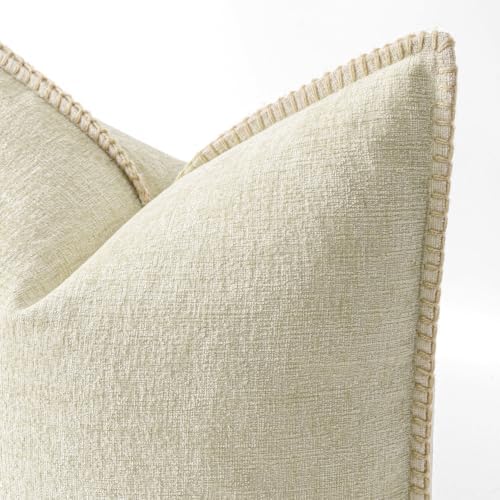 MIULEE Decorative Couch Throw Pillow Covers 18x18 Inch Cream White 2 Pack - Image 2