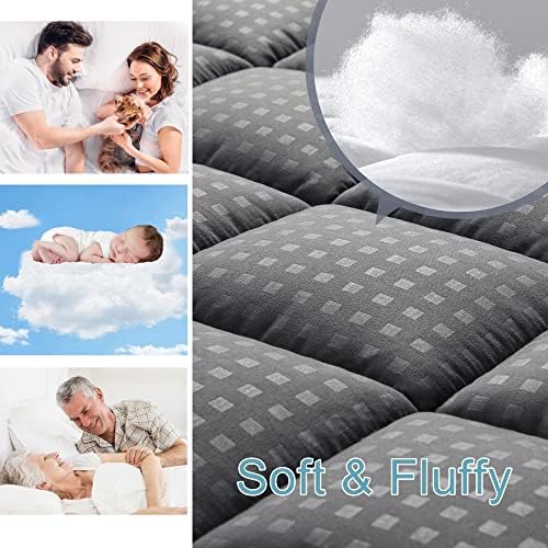 HYLEORY Twin XL Mattress Pad Quilted Fitted Mattress Protector Cooling Pillow - Image 3