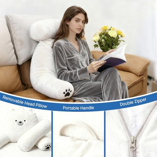 Reading Pillow Plus, Crystal Velvet Back Pillow Bed Sitting Up - Image 6