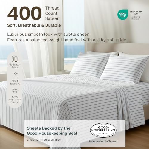 California Design Den Soft 100% Cotton Cal King Bed Sheets Set - Image 2