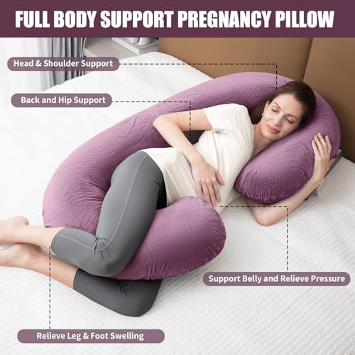 1 MIDDLE ONE Pregnancy Pillow, C Shaped Full Body Pregnant Women Sleeping Pillow - Image 2